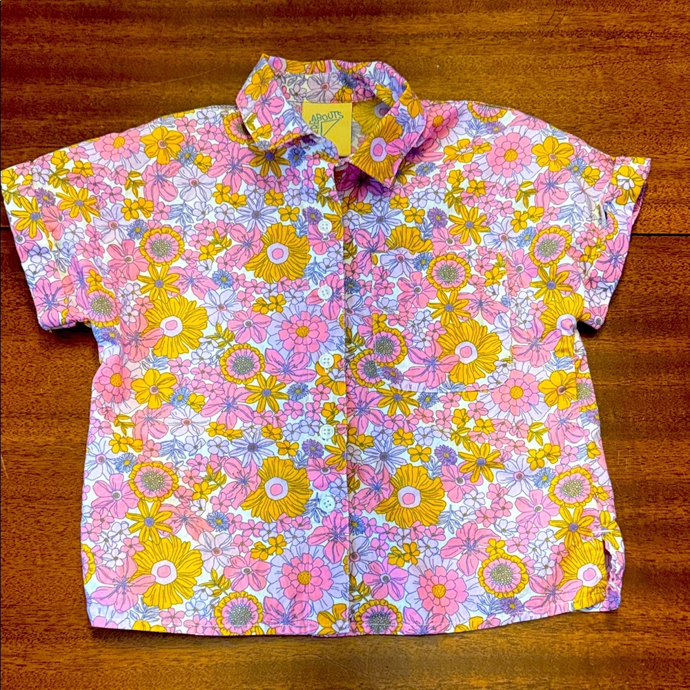 Floral Kids Shirt - Pink and Yellow
